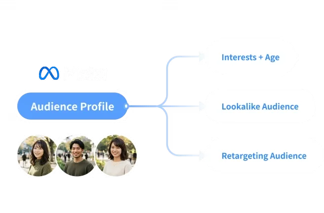 Audience profile and advertising strategy diagram